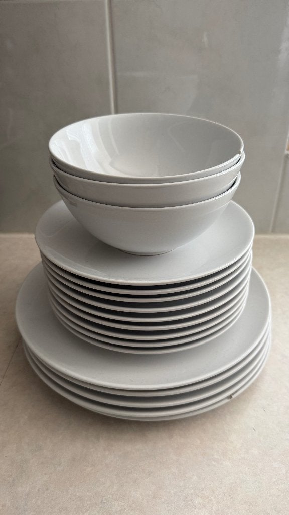Wit servies – borden & kommen – ideaal voor horeca/rage room, Ophalen, Gebruikt, Bord(en), Overige stijlen