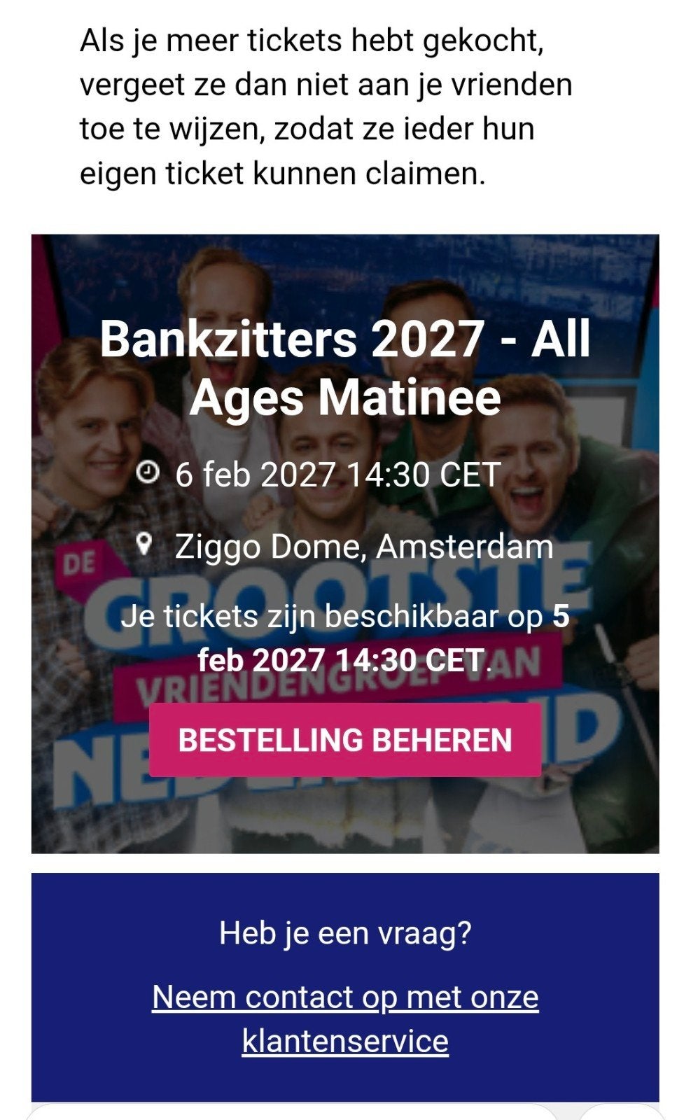 goldrn circle kaartje bankzitters 6 feb middag show all ages, Eén persoon, Februari