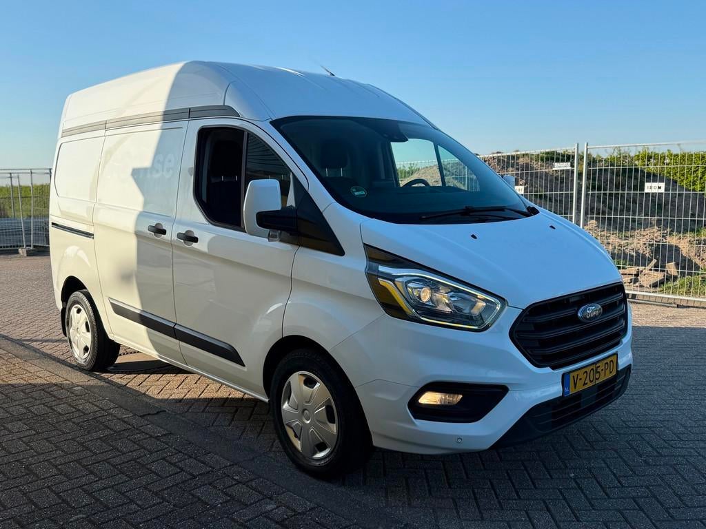 Ford Transit Custom 300 2.0 TDCI AUT L1H2 131PK Bj 2018 Airc, Euro 6, 4 cilinders, Leder en Stof, Wit