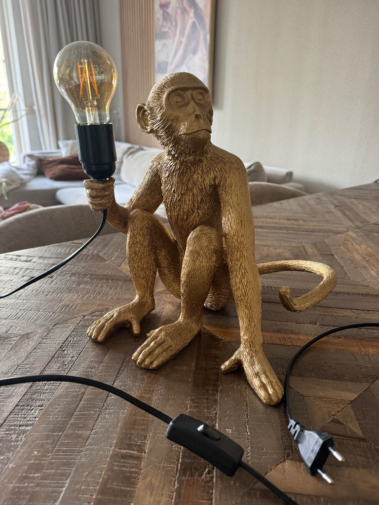 Gouden lamp aap, Goud, Ophalen, Zo goed als nieuw, Sfeerlamp