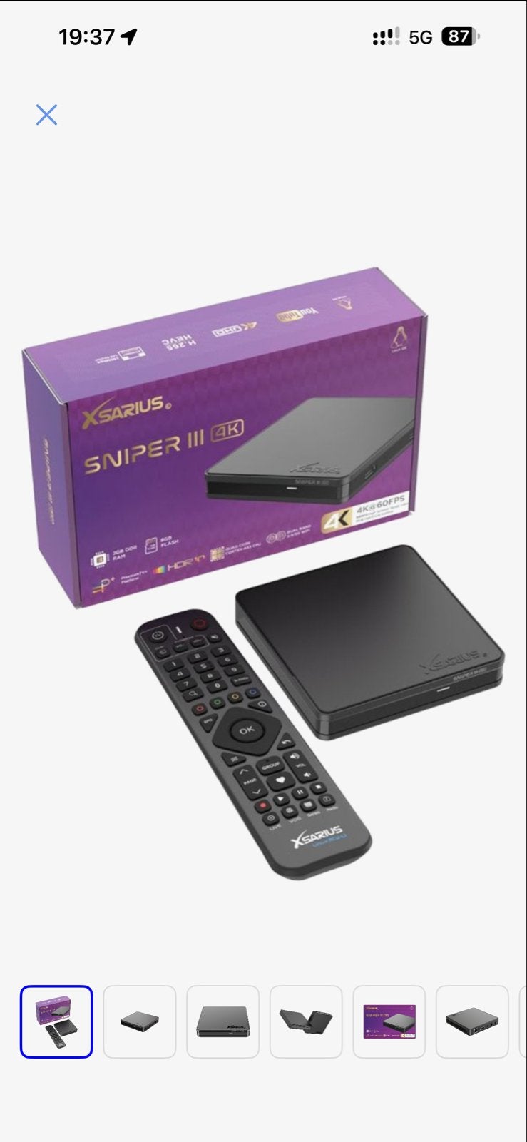 XSARIUS Sniper III 4K Android TV Box met afstandsbediening, Ophalen of Verzenden, Zo goed als nieuw, HDMI, Zonder harde schijf