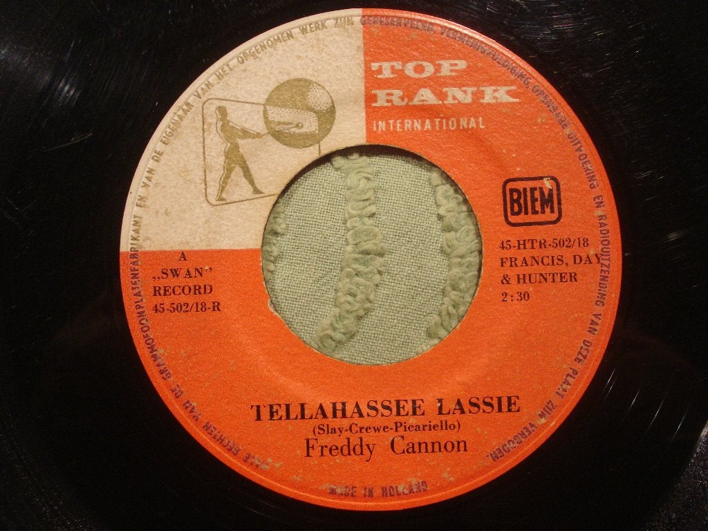 Freddy Cannon 7" Vinyl Single: ‘Tellahassee Lassie’ (NL), Ophalen of Verzenden, Gebruikt, Pop
