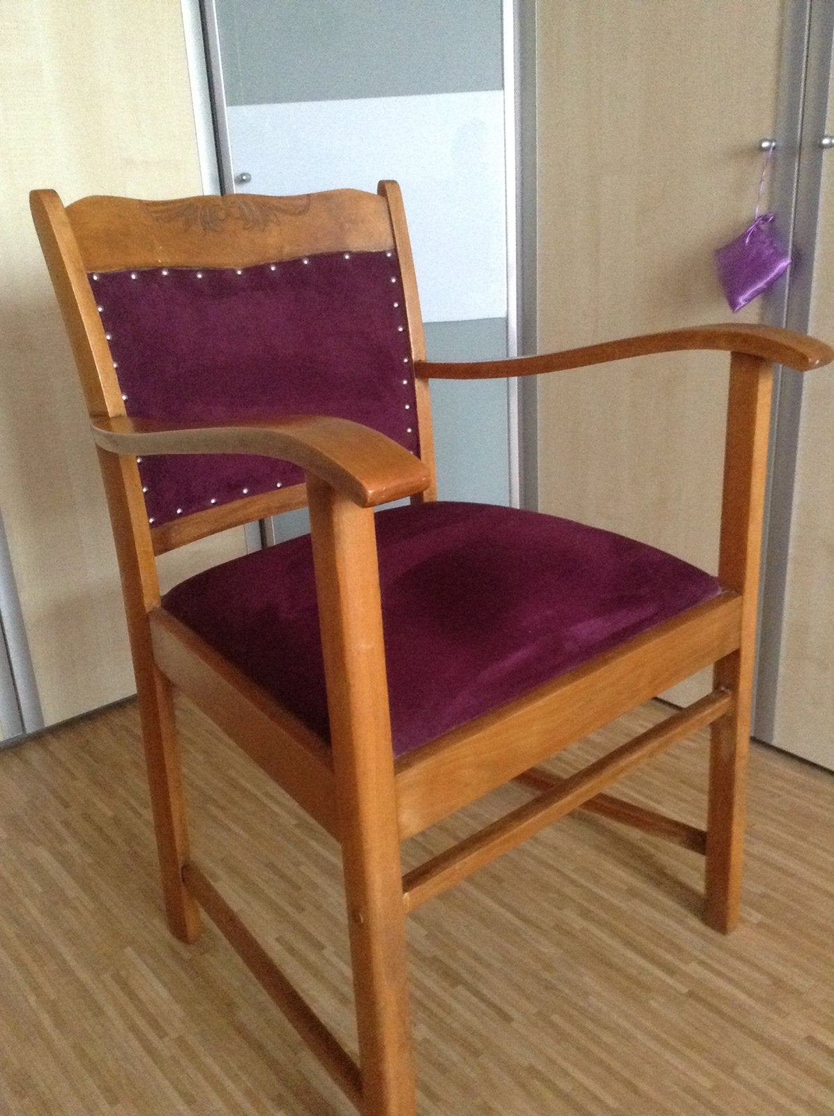 Vintage rookstoel, Ophalen, Gebruikt, Hout, 50 tot 75 cm