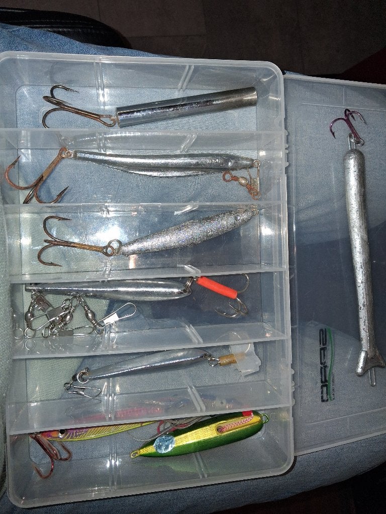 denemarken spullen pilkers - hybride shrimp - gumimak - lijn, Ophalen of Verzenden, Zo goed als nieuw, Overige typen