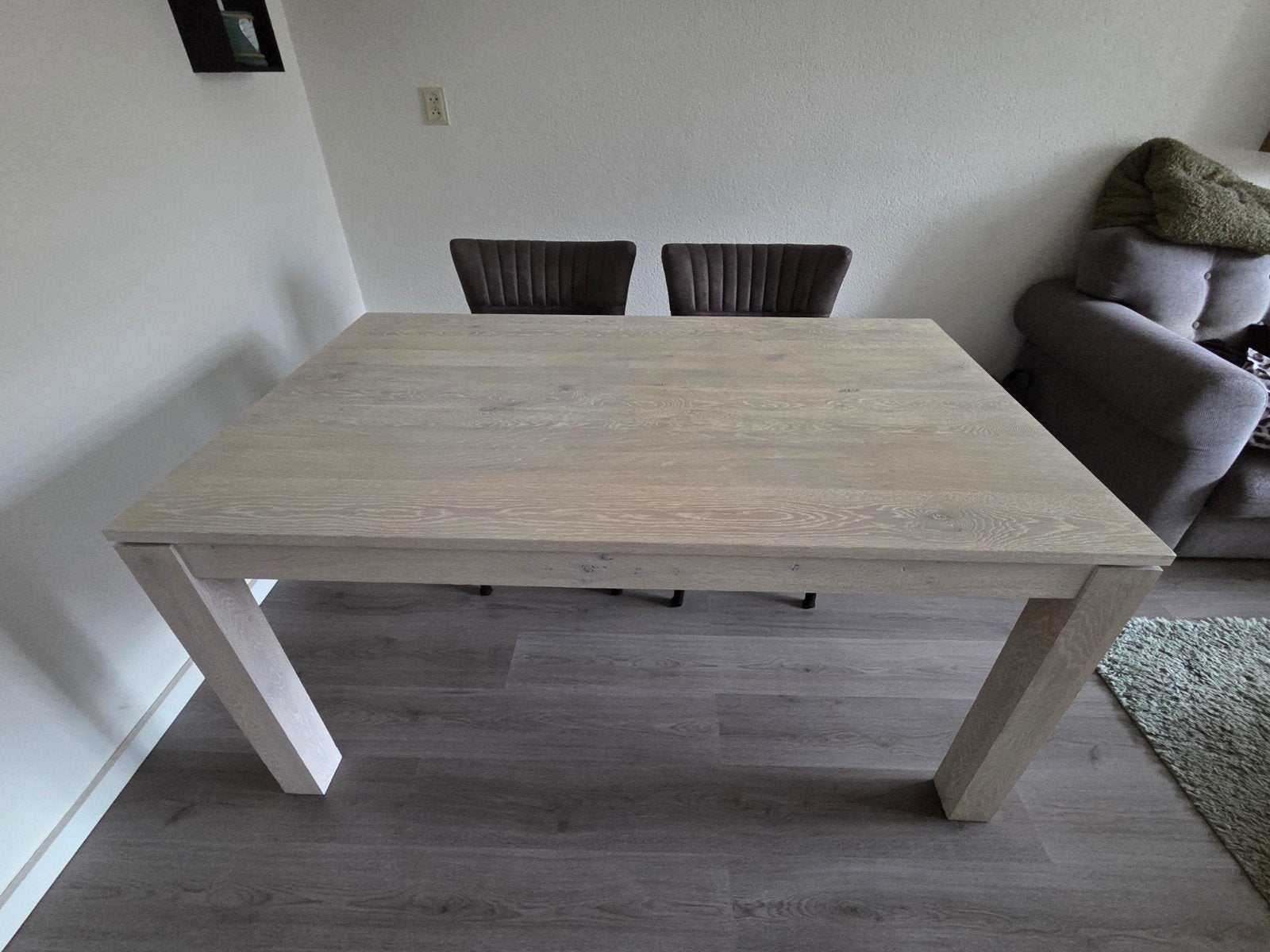 Whitewash eiken eettafel, Huis en Inrichting, Complete inboedels, Ophalen