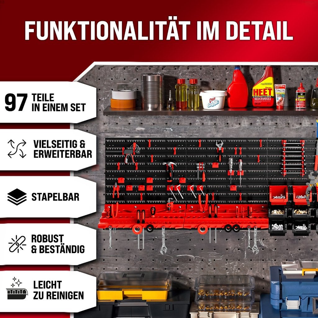 Gereedschapswand kunststof 190x54cm 97-delig GRATIS BEZORGD!, Overige merken, Verzenden, Overige typen, Nieuw