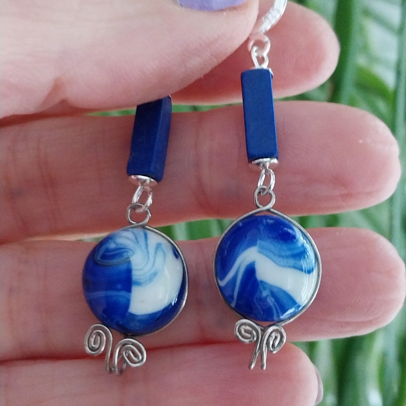 Oude oorbellen met vernieuwde verzilverde oorhaakjes #28855, Sieraden, Tassen en Uiterlijk, Oorbellen, Overige materialen, Hangers