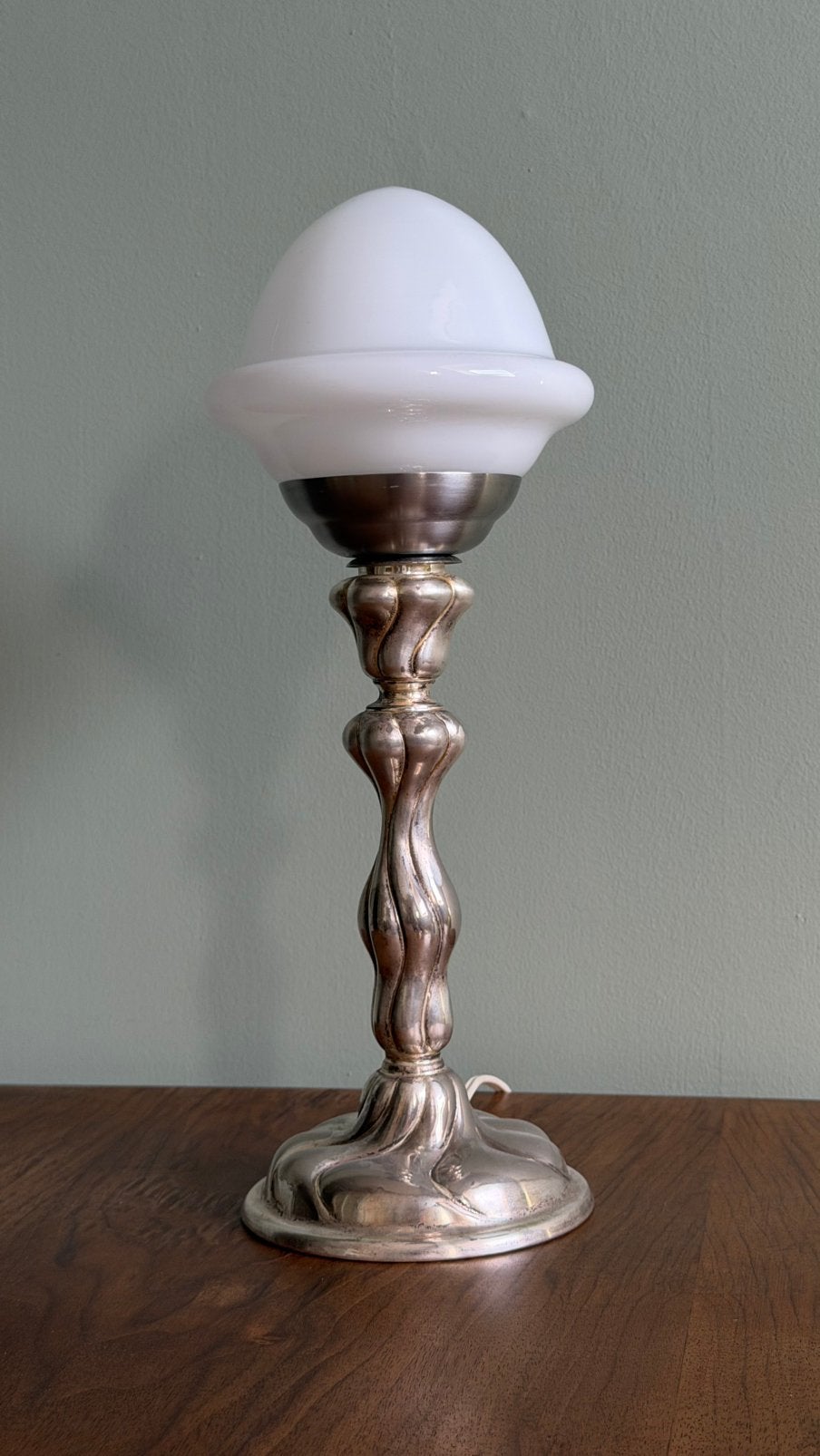 Vintage lamp tafellamp schemerlamp art deco, Gebruikt, Art deco, E14 (klein), Ophalen of Verzenden