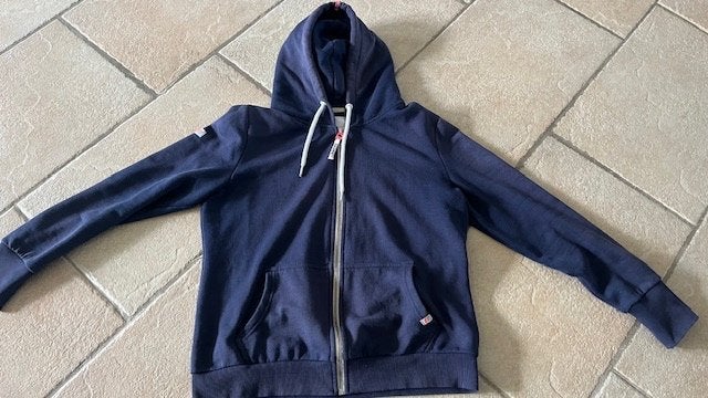 Superdry vest donkerblauw maat 44. De onderkant mouwen, Ophalen of Verzenden, Gedragen, Maat 42/44 (L), Blauw