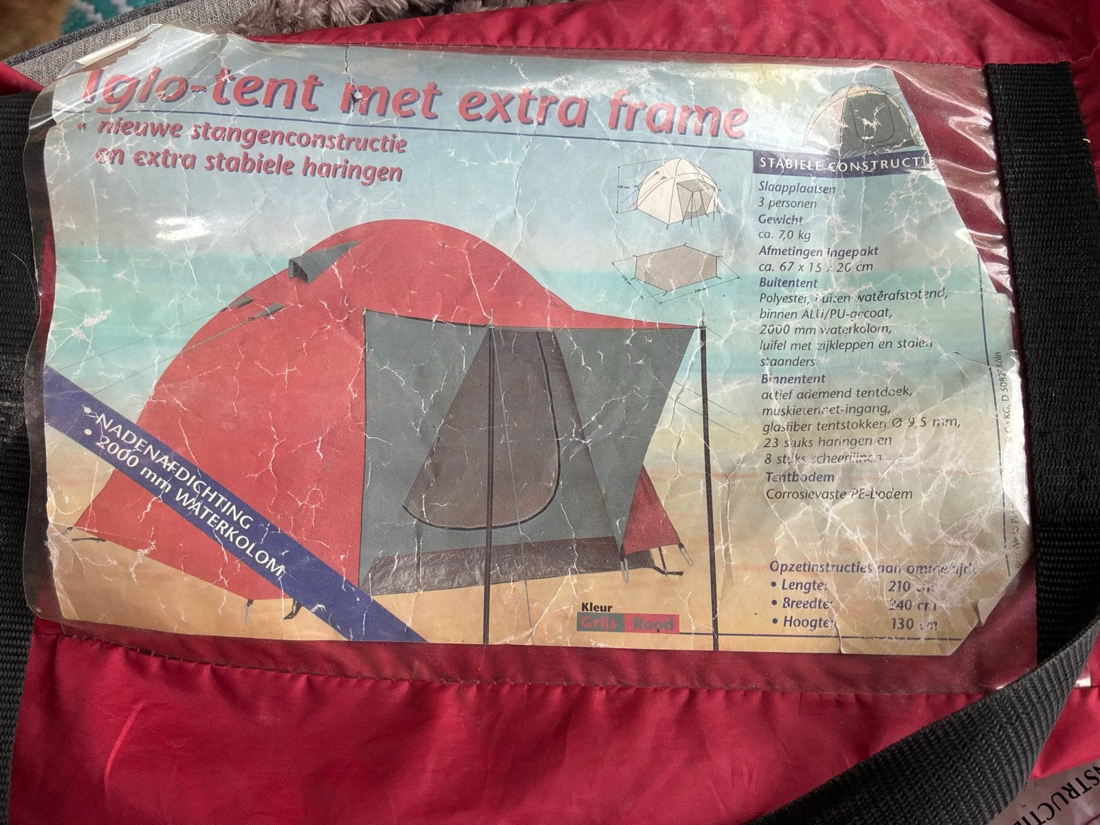 Iglotent met extra frame - 3-persoons, Ophalen of Verzenden, Gebruikt, Tot en met 3