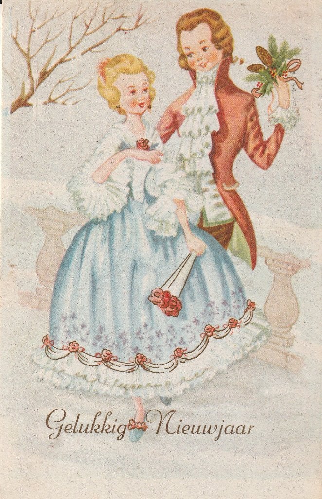 Gelukkig Nieuwjaar 1956, Ophalen of Verzenden, 1940 tot 1960, Gelopen, Feest(dag)