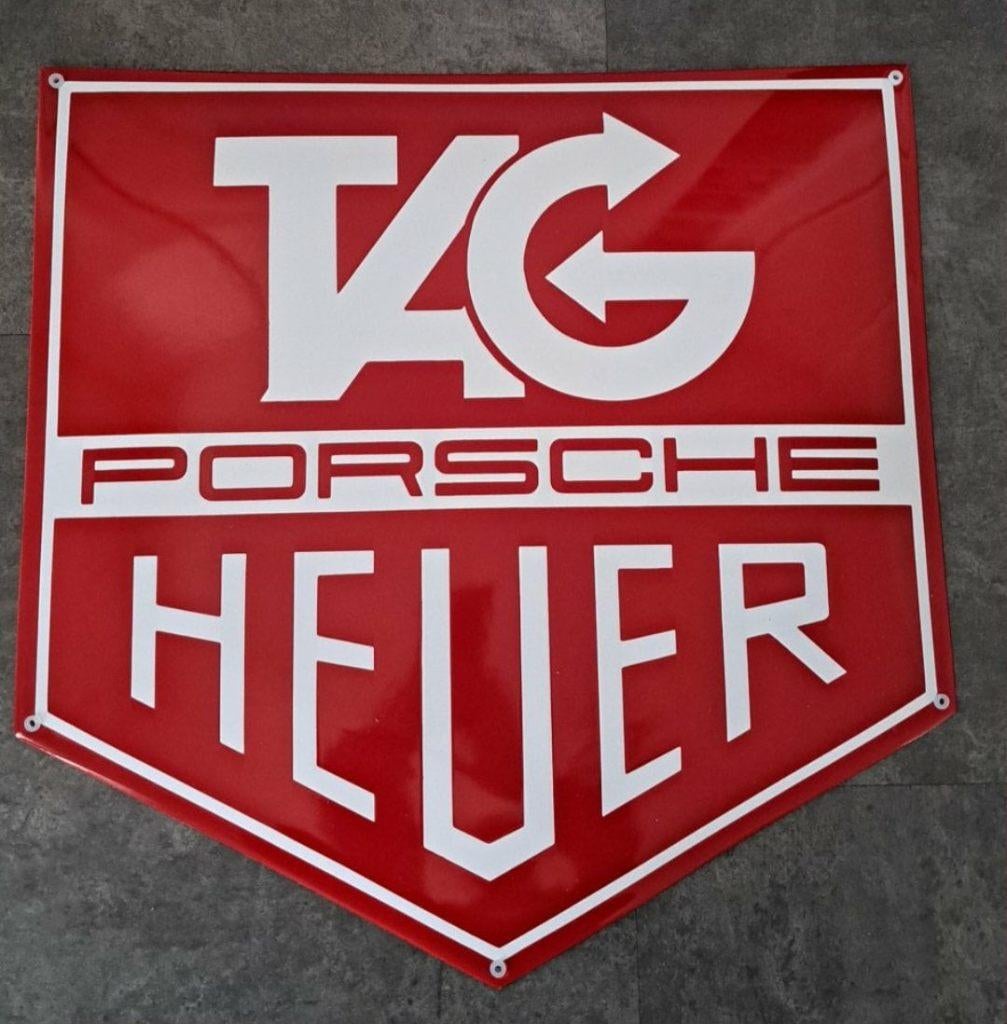 Porsche tag heuer mooi zwaar emaillen reclame bord garage, Verzamelen, Merken en Reclamevoorwerpen, Ophalen of Verzenden, Zo goed als nieuw