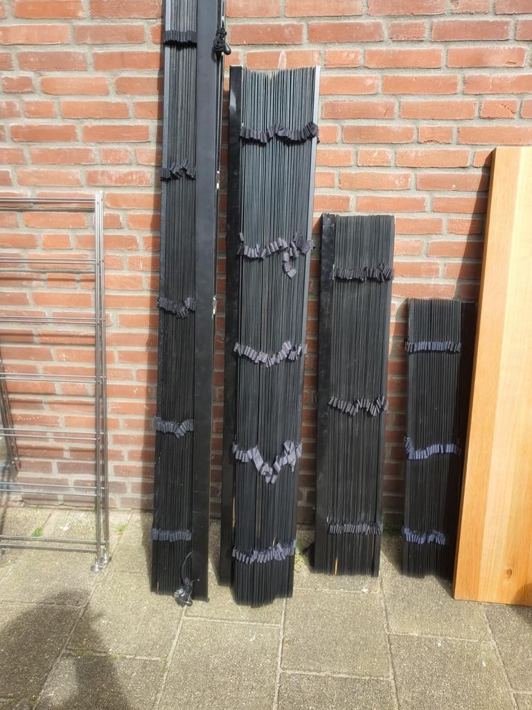 Zwarte gordijnen in 4 verschillende maten, Ophalen of Verzenden, Gebruikt, Zwart
