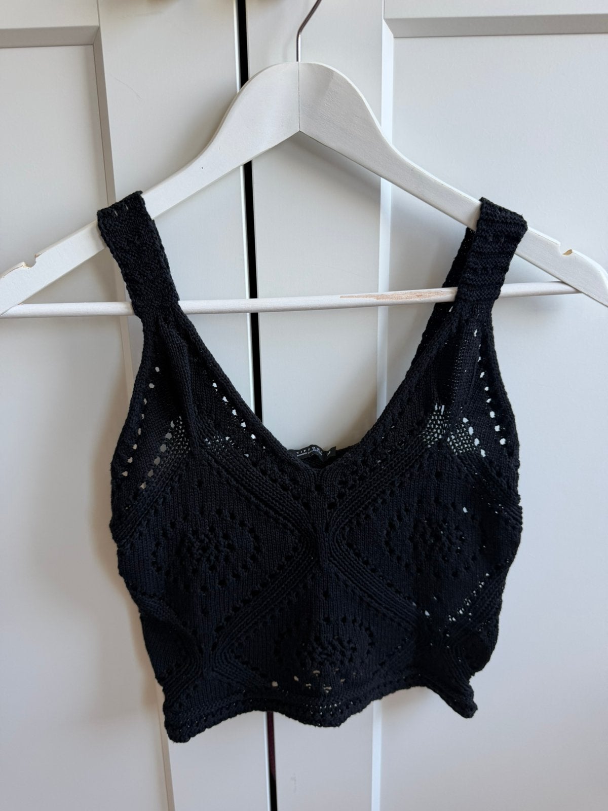 Gehaakte top - zwart - tiffosi - m, Kleding | Dames, Tops, Maat 38/40 (M), Zwart, Ophalen of Verzenden, Zo goed als nieuw