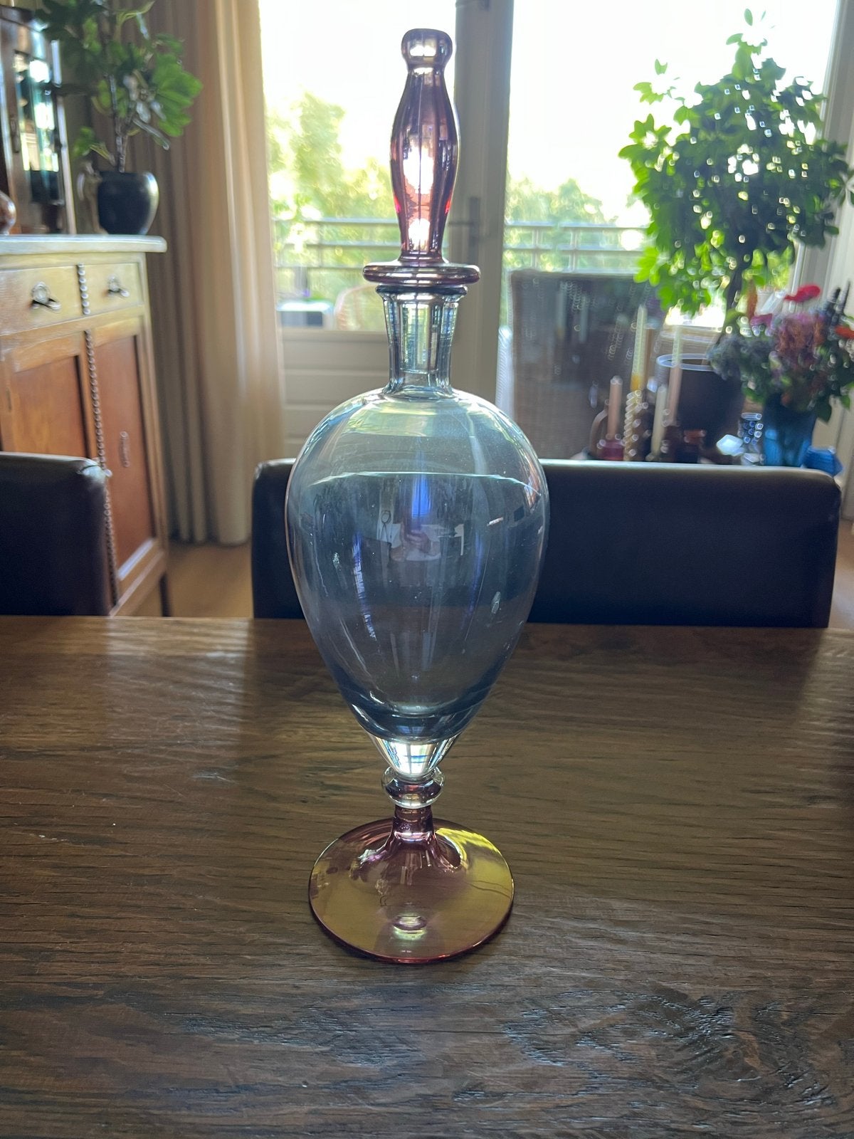 Vintage Italiaanse Murano Art Glass Karaf met Stop, Antiek en Kunst, Ophalen of Verzenden