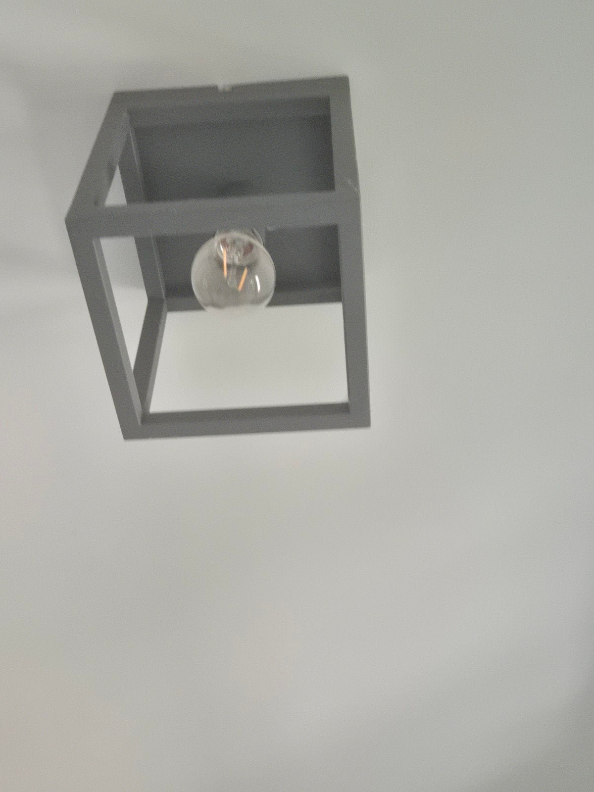 4 stuks moderne grijze plafondlampen - kubus design, Modern, Zo goed als nieuw, Plafondlamp, Metaal