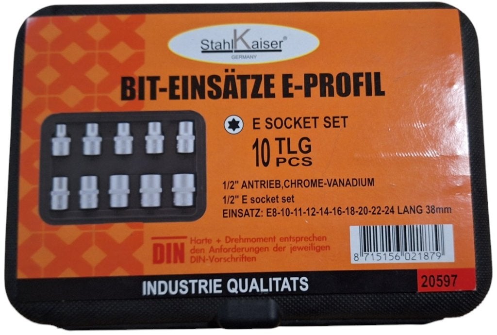 Dopset Torx E socket 10dlg – Nieuw, Auto diversen, Autogereedschap, Nieuw, Ophalen of Verzenden