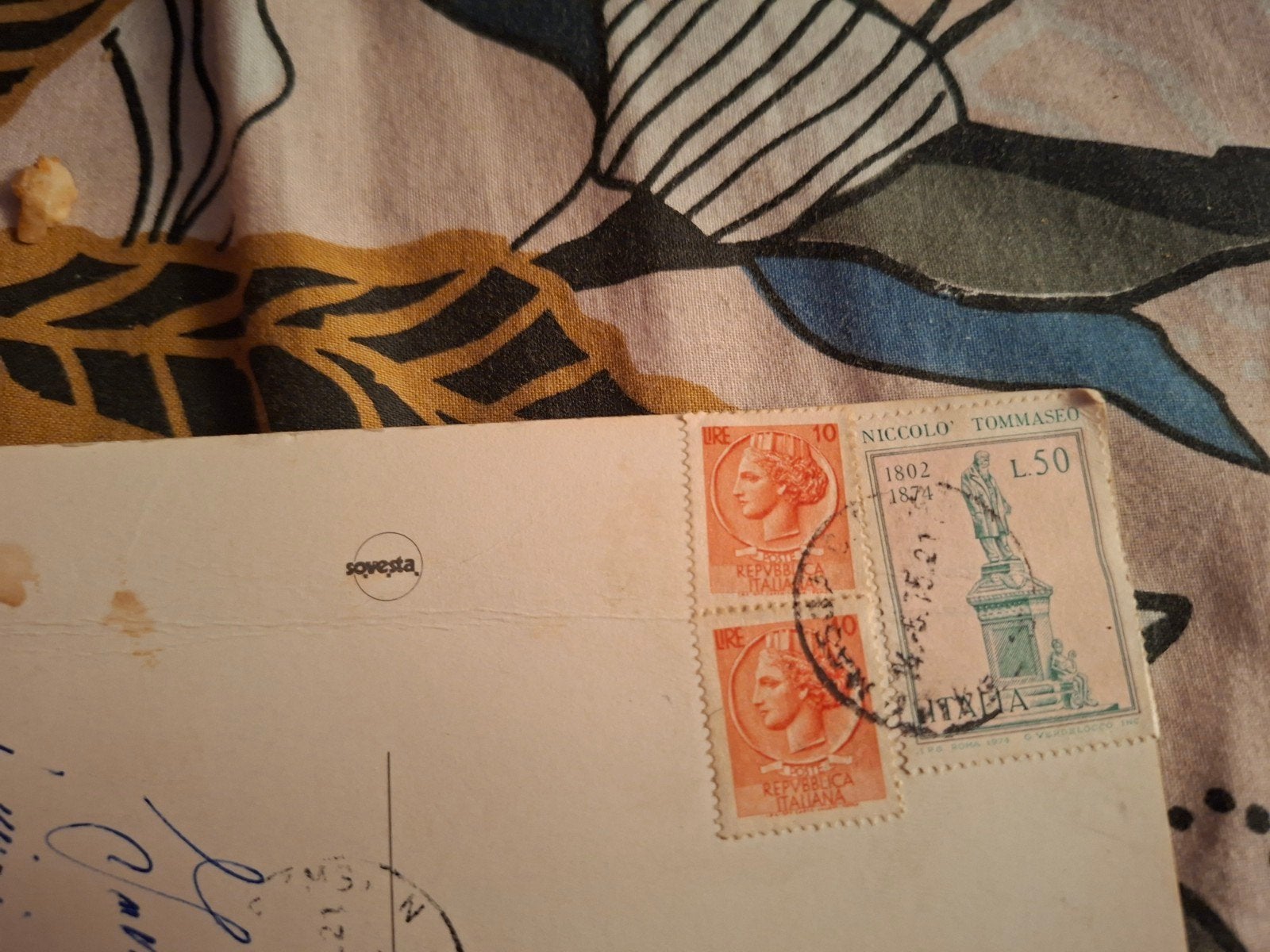 Vintage Ansichtkaart Italië - Saluti dall'Italia, Verzamelen, Ophalen, 1960 tot 1980, Gelopen, Stad of Dorp