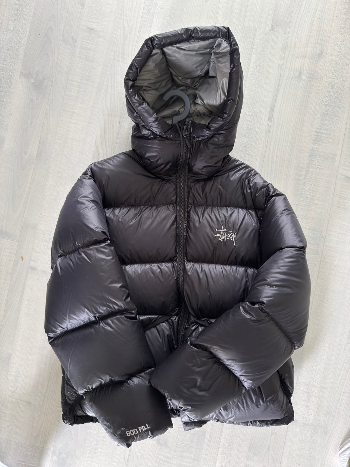 Stüssy Puffer Jacket Zwart maat s, Ophalen of Verzenden, Zo goed als nieuw, Maat 38/40 (M), Zwart