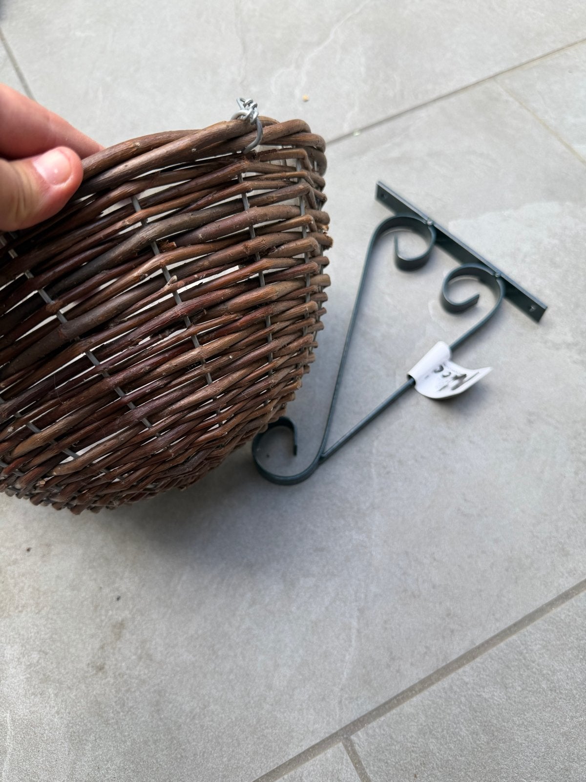 Nieuwe hangende bloempot met beugel - 30cm diameter, Overige materialen, Minder dan 30 cm, Minder dan 60 cm, Rond