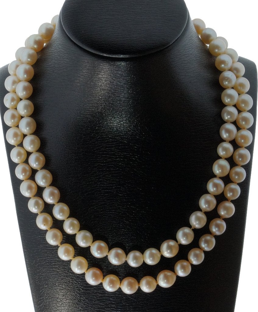 Parel ketting 14k gouden fraai sier slot dames vintage luxe, Voordeelsieraden, Ophalen of Verzenden, Zo goed als nieuw, Met edelsteen
