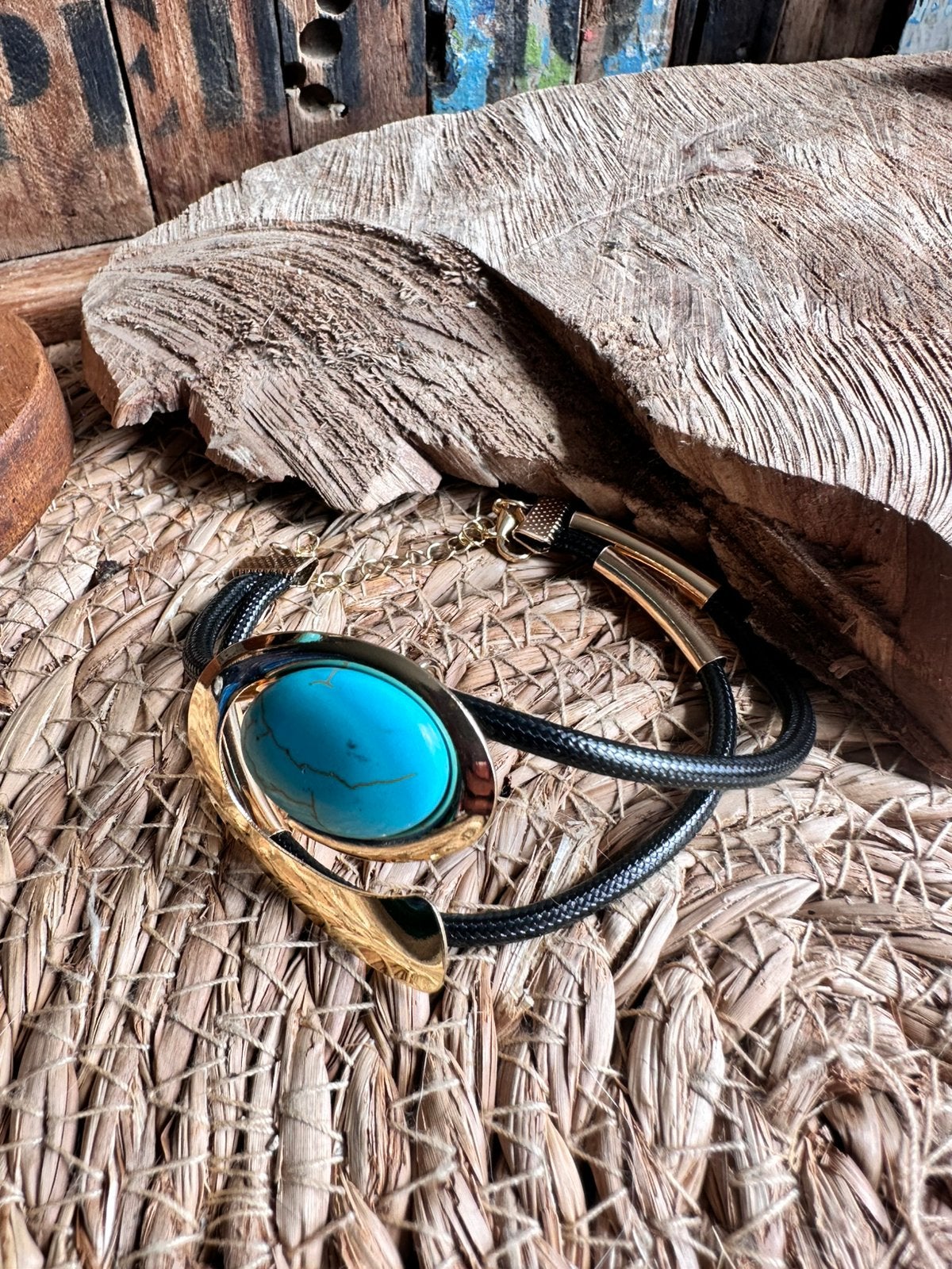 Boho sieraden set / turquoise - goud / boho chic / nieuw, Sieraden, Tassen en Uiterlijk, Ophalen of Verzenden, Nieuw, Overige materialen