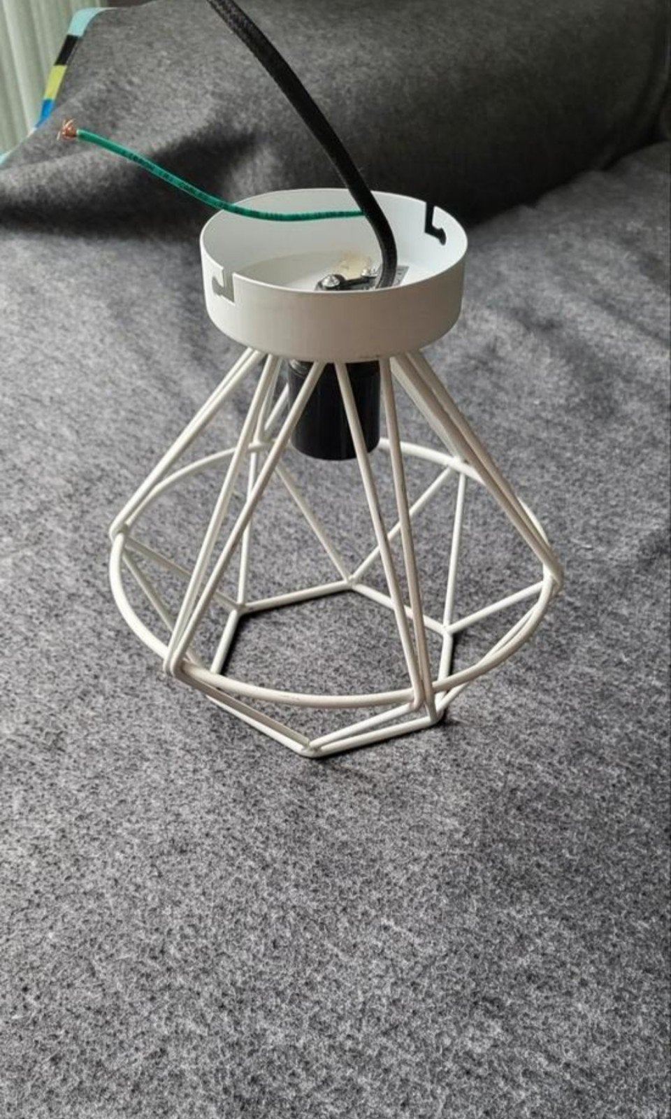 Moderne witte plafondlamp, Zo goed als nieuw, Metaal, Modern, E27 (groot)