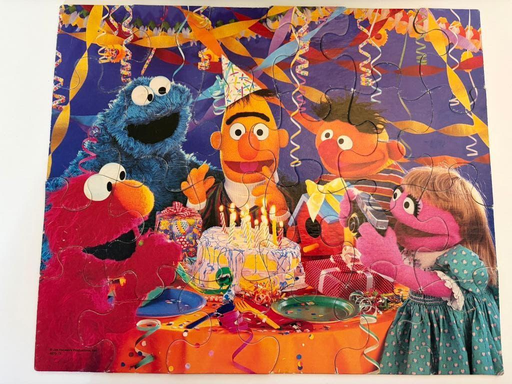 Sesamstraat puzzel, Ophalen of Verzenden, 10 tot 50 stukjes, Gebruikt, 2 tot 4 jaar