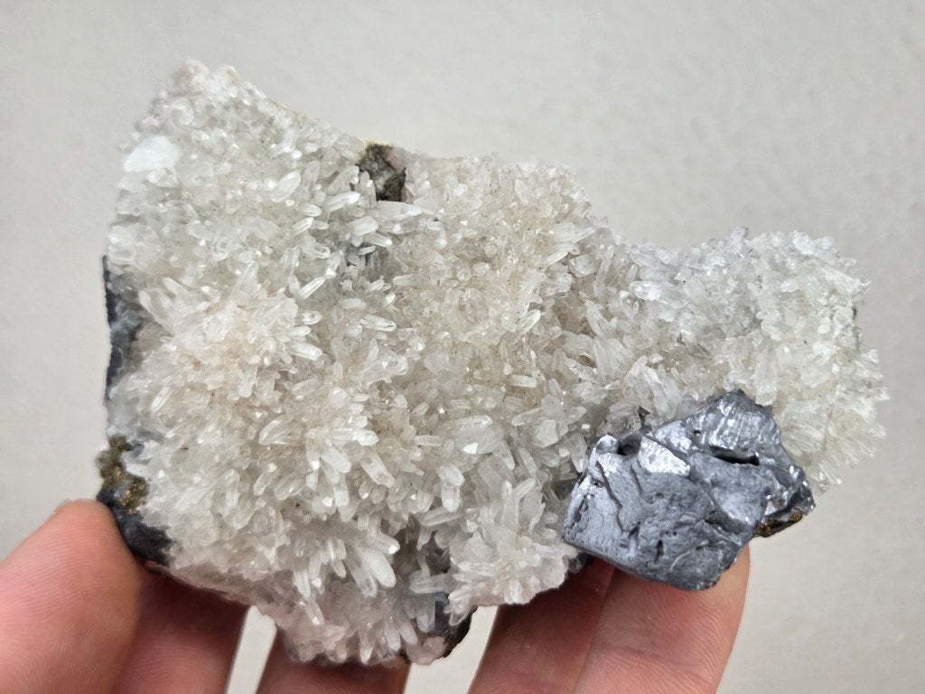 Kwarts met Galeniet, Ophalen of Verzenden, Mineraal