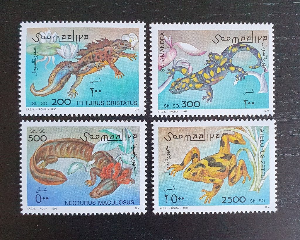 Somalie 1996 Amfibische dieren Michel 580-583 postfris, Verzenden, Postfris, Dier of Natuur