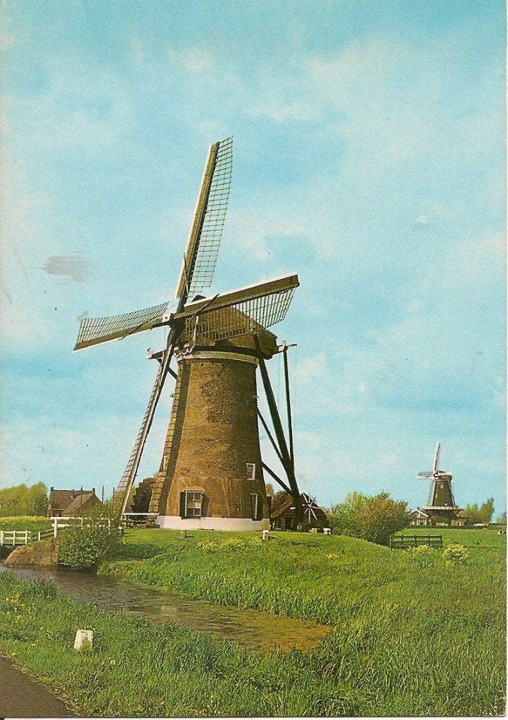 Oud-Alblas Poldermolen Ansichtkaart - Gelopen, Ophalen of Verzenden, 1960 tot 1980, Gelopen, Zuid-Holland