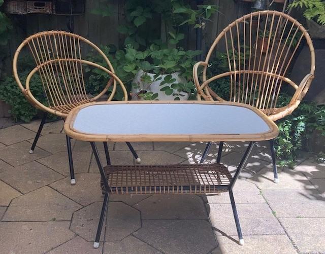 Vintage rotan set, Ophalen, Huis en Inrichting