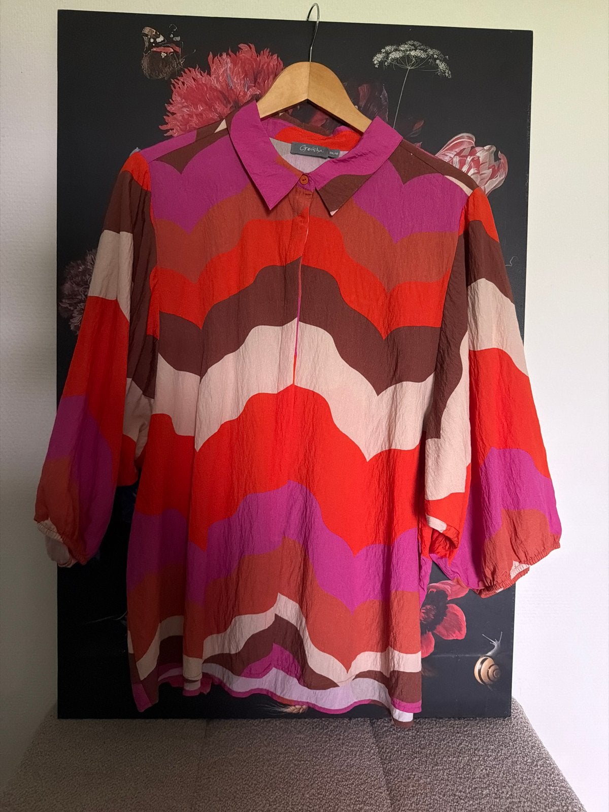 Geisha Blouse - Kleurrijke Print - Maat 3XL/46, Ophalen of Verzenden, Zo goed als nieuw, Maat 46/48 (XL) of groter, Meerkleurig