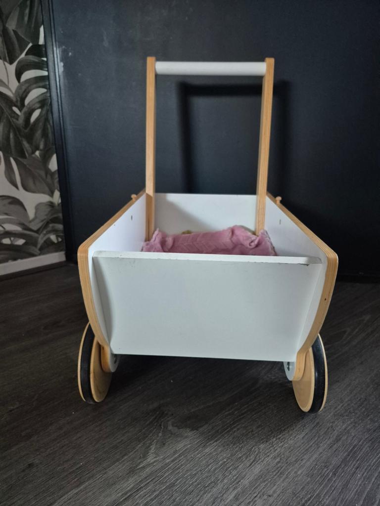 Haba houten poppenwagen / loopwagen, Ophalen, Zo goed als nieuw, Overige typen, Met wieltjes