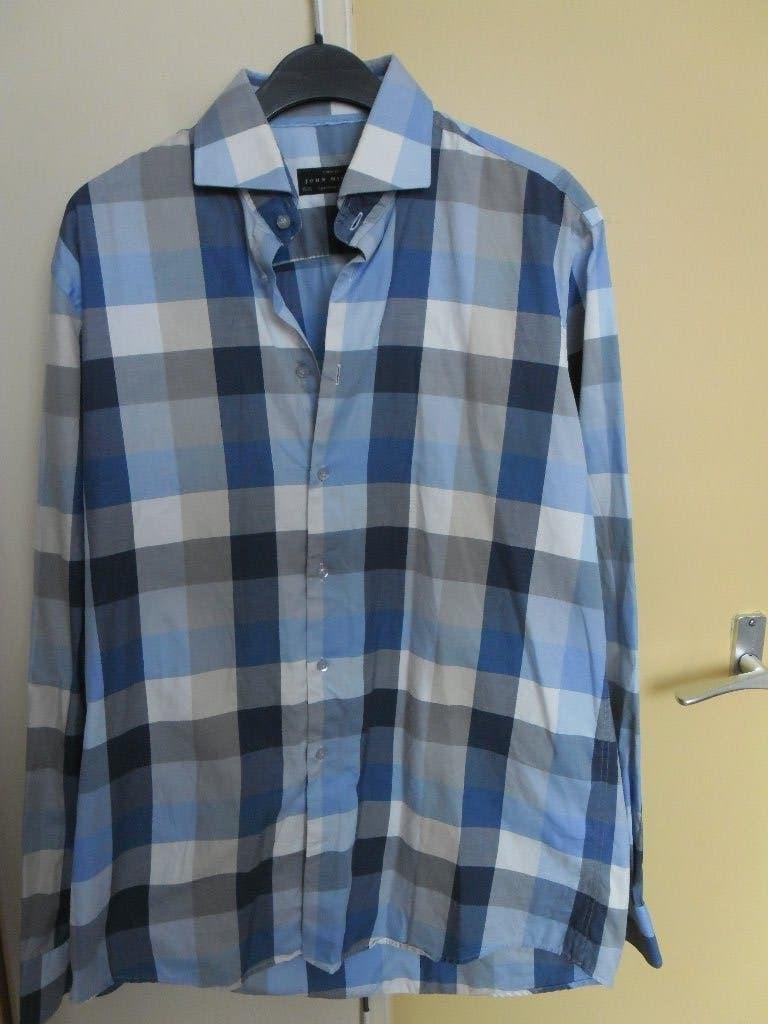 Nieuw heren overhemd Maat M, Blauw, Nieuw, John Miller, Halswijdte 39/40 (M)