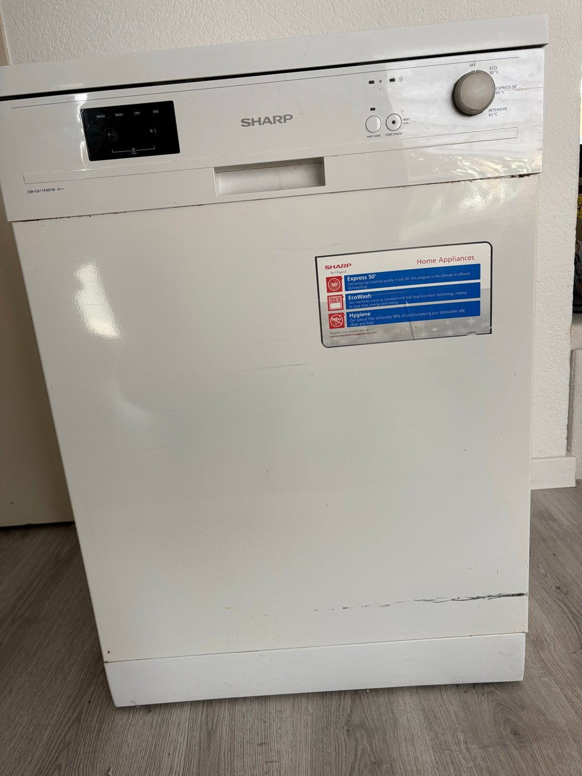 Sharp Vaatwasser - Express 50', EcoWash, Hygiëne, Witgoed en Apparatuur, Ophalen, Gebruikt, 60 cm of meer, Eco programma