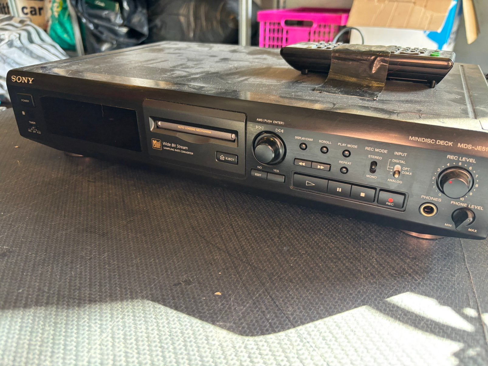 Sony Minidisc Deck MDS-JE510, 1025xe, Minidisc-speler, Ophalen of Verzenden, Re