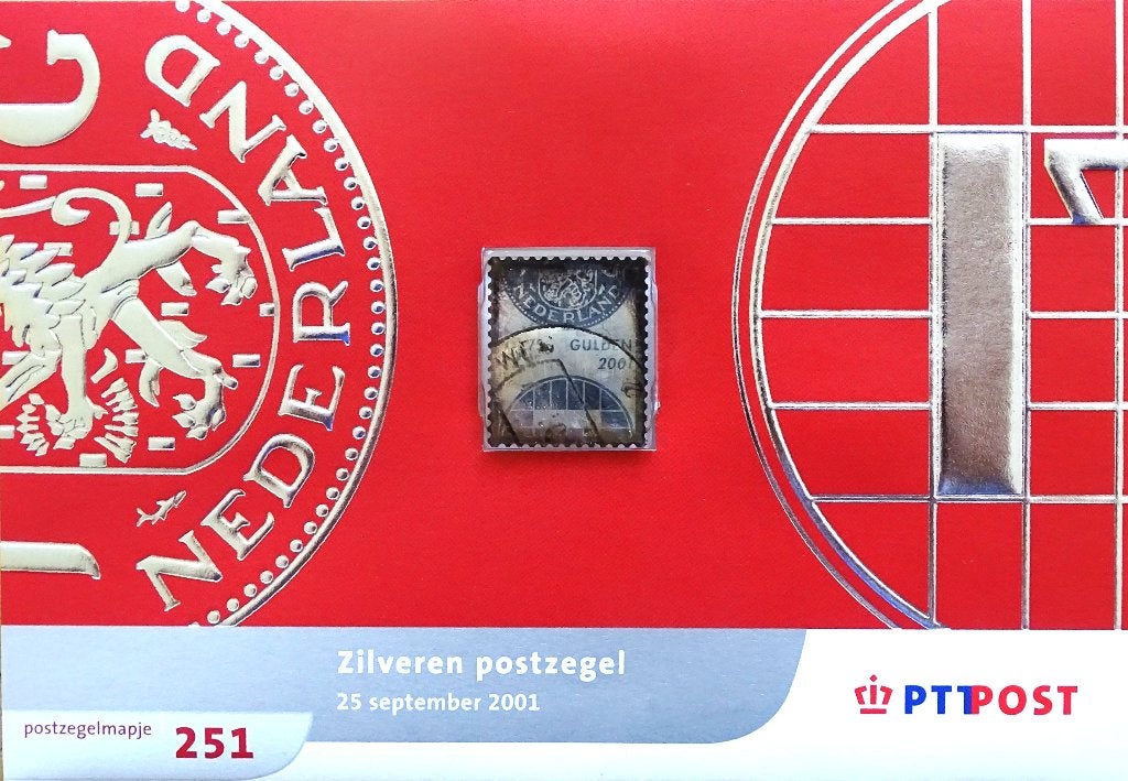 3x POSTZEGELMAPJE 251 met 1x ZILVEREN POSTZEGEL, Postzegels en Munten, Postzegels | Nederland, Ophalen of Verzenden, Na 1940, Gestempeld