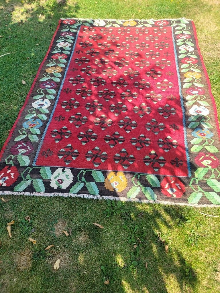 Kelim vloerkleed kleed, Ophalen, 150 tot 200 cm, Zo goed als nieuw, Bohemien