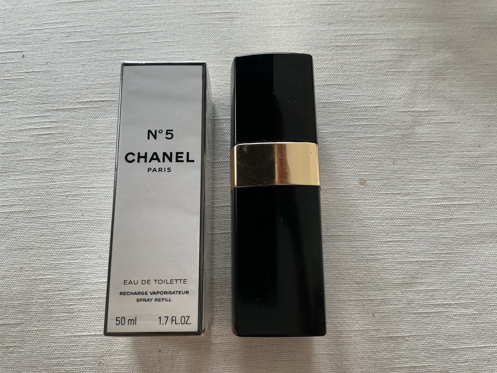 Chanel N5 Verstuiver en refill 50ml, Ophalen, Zo goed als nieuw