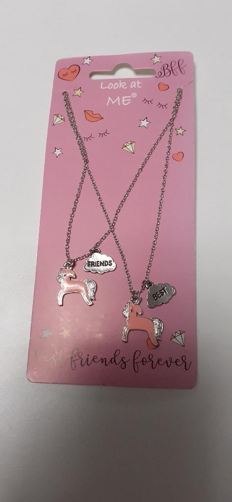 Look at me, best friends forever kettingen 2 stuks (382), Ophalen of Verzenden, Nieuw, Roze, Overige materialen
