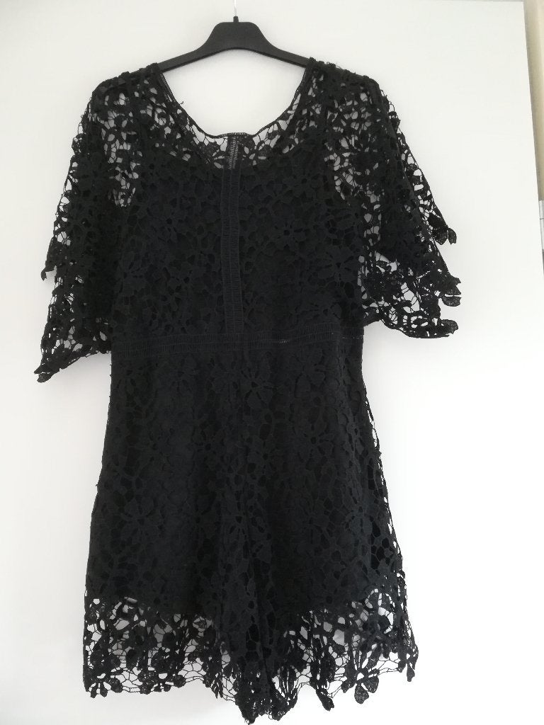 Zwarte kanten jumpsuit (L) Doutzen's stories by Hunkemöller, Kleding | Dames, Zwart, Maat 42/44 (L), Ophalen of Verzenden, Zo goed als nieuw
