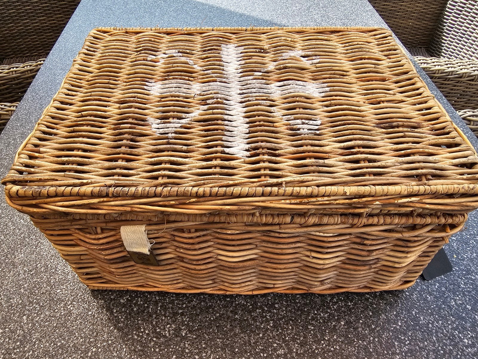 RIVIERA MAISON; MOOIE RATTAN OPBERGMAND € 17,50, Ophalen, Zo goed als nieuw, Rond, Riet