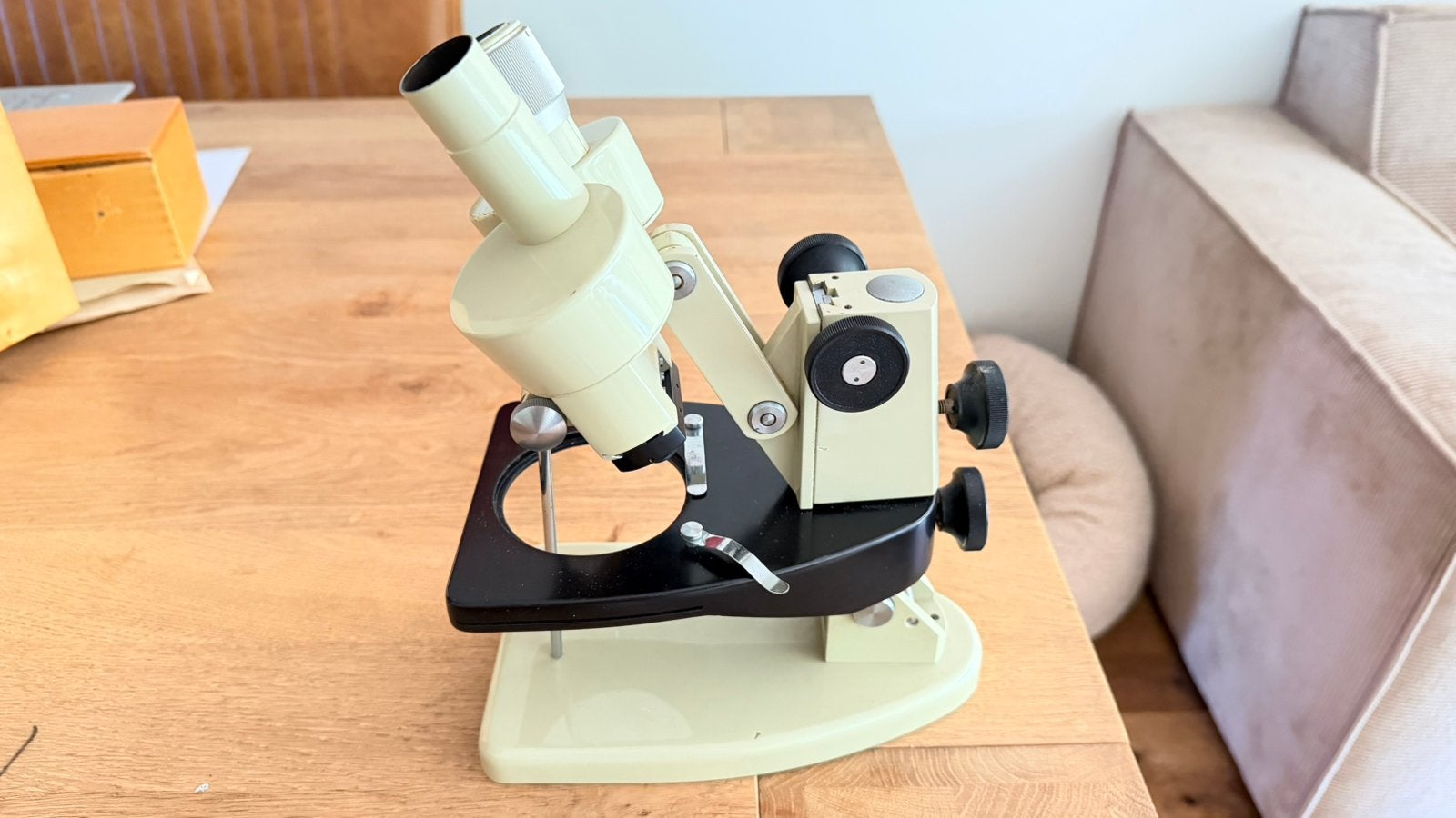 Meopta G11P stereomicroscoop 1970 + originele kist & acc, Ophalen, Gebruikt, Minder dan 400x, Stereomicroscoop