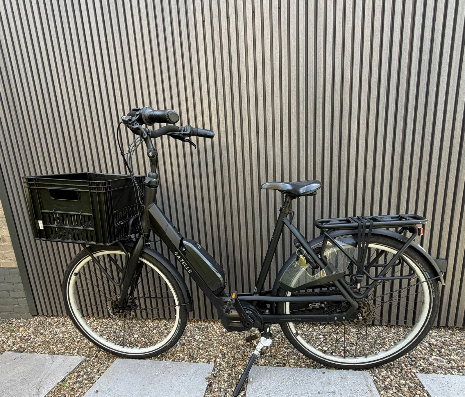 Gazelle Bloom HMS elektrische moederfiets – zwart mat, Zo goed als nieuw, 0 zitjes, Gazelle, 56 cm of meer