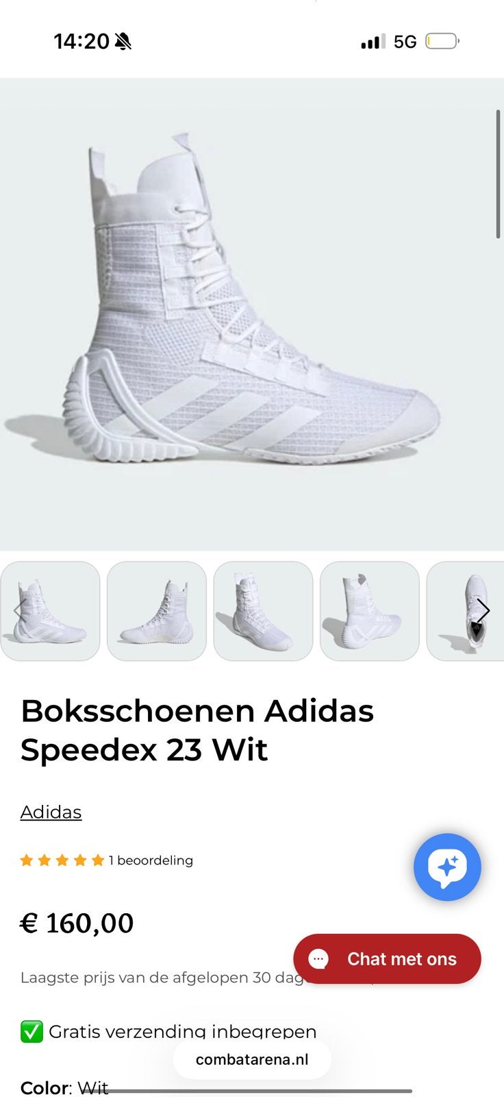 Boksschoen adidas speedex maat 44 1/3, Ophalen of Verzenden, Zo goed als nieuw, Wit, Sneakers of Gympen