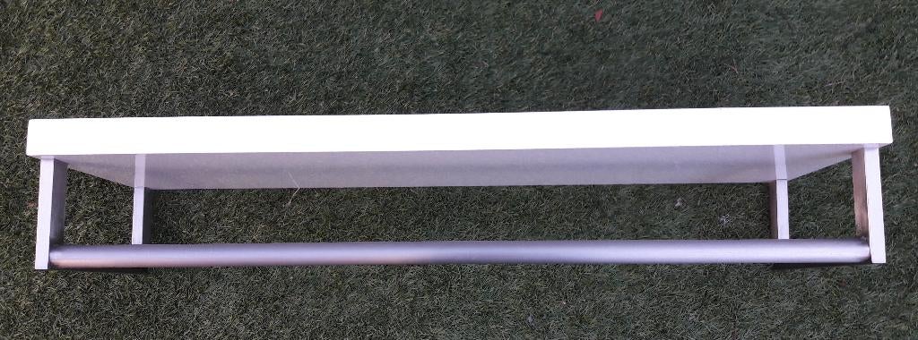 Design wandkapstok – wit hoogglans met RVS roede, Wandkapstok, Gebruikt, Ophalen of Verzenden, Minder dan 100 cm