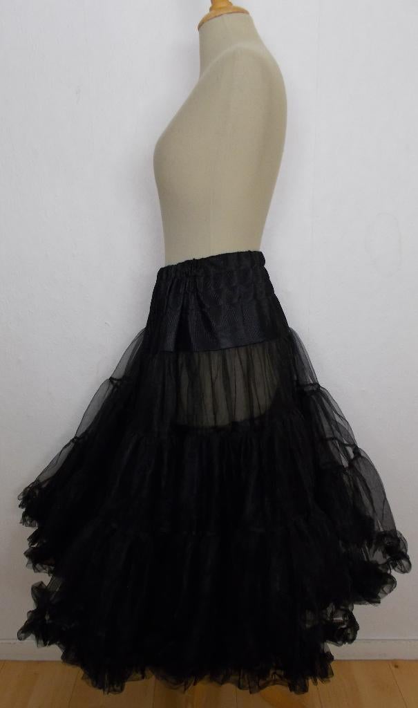 Mooie zwarte petticoat van Hell Bunny met veel volume! M/L, Maat 38/40 (M), Verzenden, Zwart, Zo goed als nieuw