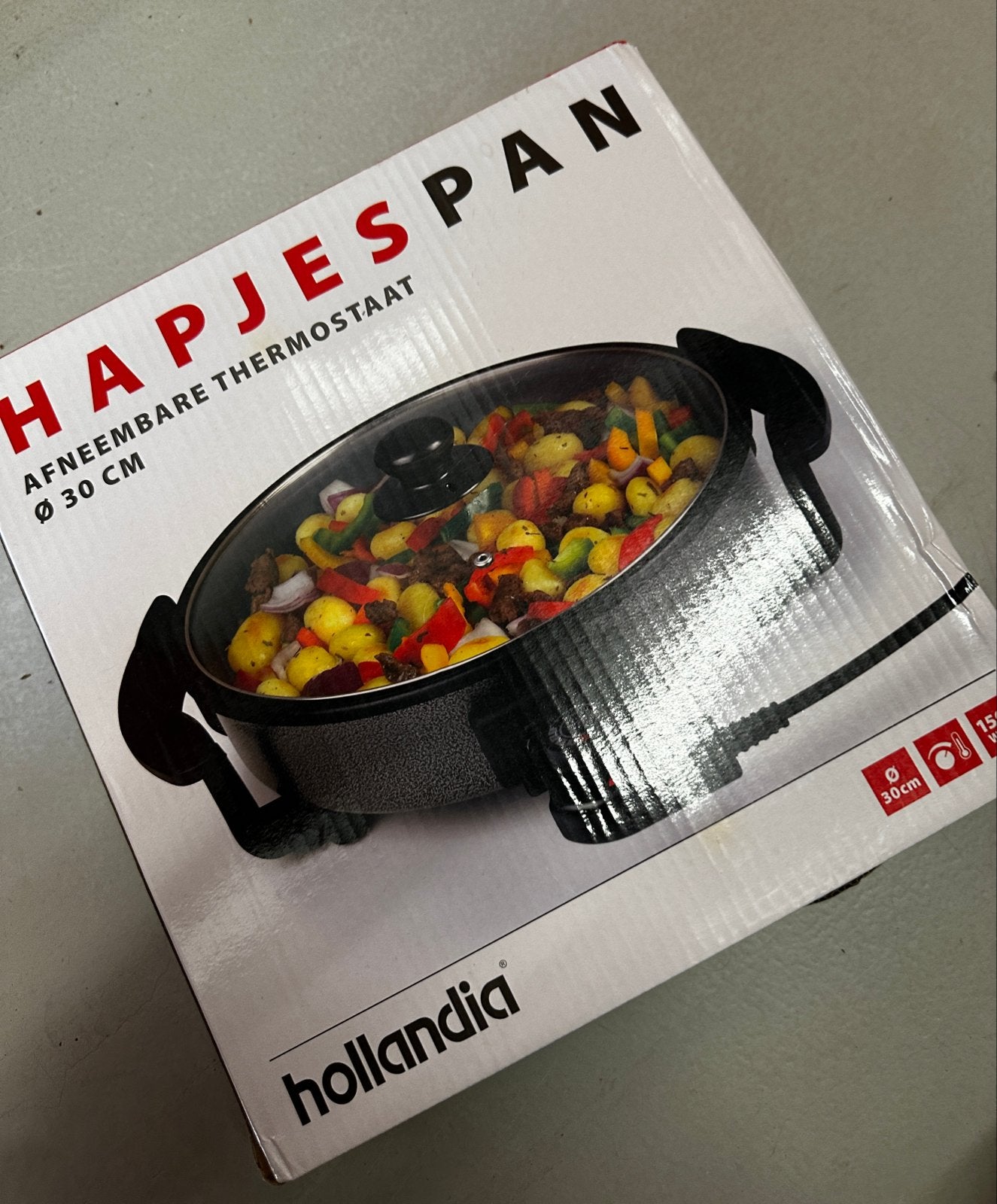 Hollandia Hapjespan - Nieuw in doos, 30 cm met thermostaat, Ophalen, Nieuw