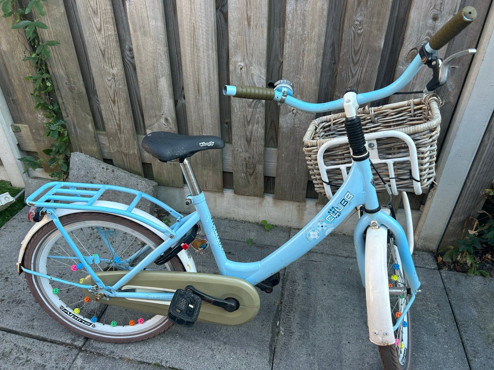Meisjesfiets 20 inch met mandje, Fietsen en Brommers, Ophalen, Terugtraprem, Gebruikt, Handrem